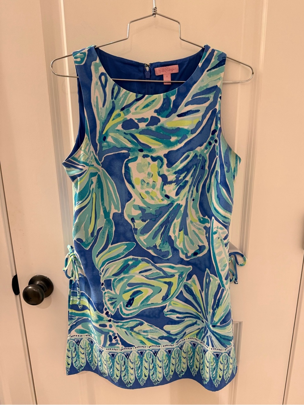 Lilly Pulitzer Blue & Aqua Floral Skirted Romper.  Precious!  Worn once!